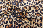Brown Leopard Velvet Fabric Classic Animal Print