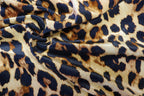 Brown Leopard Velvet Fabric Classic Animal Print