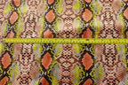 Snake Print Velvet Fabric Brown Yellow Orange Animal Design