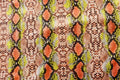 Snake Print Velvet Fabric Brown Yellow Orange Animal Design