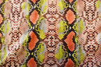 Snake Print Velvet Fabric Brown Yellow Orange Animal Design