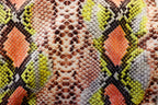 Snake Print Velvet Fabric Brown Yellow Orange Animal Design