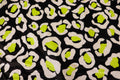 Black Leopard Velvet Fabric White Yellow Animal Spots