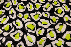 Black Leopard Velvet Fabric White Yellow Animal Spots