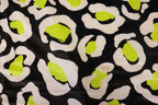 Black Leopard Velvet Fabric White Yellow Animal Spots