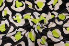 Black Leopard Velvet Fabric White Yellow Animal Spots
