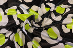 Black Leopard Velvet Fabric White Yellow Animal Spots
