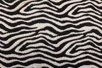 Black White Zebra Jacquard Fabric Textured Stretch Knit