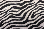 Black White Zebra Jacquard Fabric Textured Stretch Knit