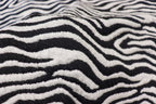 Black White Zebra Jacquard Fabric Textured Stretch Knit