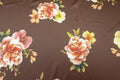 Floral Scuba Jersey Fabric Brown Peach Pink Yellow 2-Way Stretch