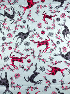 Light Blue Reindeer Jersey Fabric