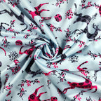 Light Blue Reindeer Jersey Fabric