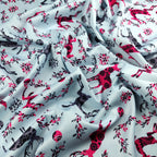 Light Blue Reindeer Jersey Fabric