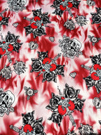Gothic Sacred Heart & Roses Halloween Fabric