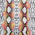 Snake Skin Scuba Stretch Knit Fabric Red Yellow White