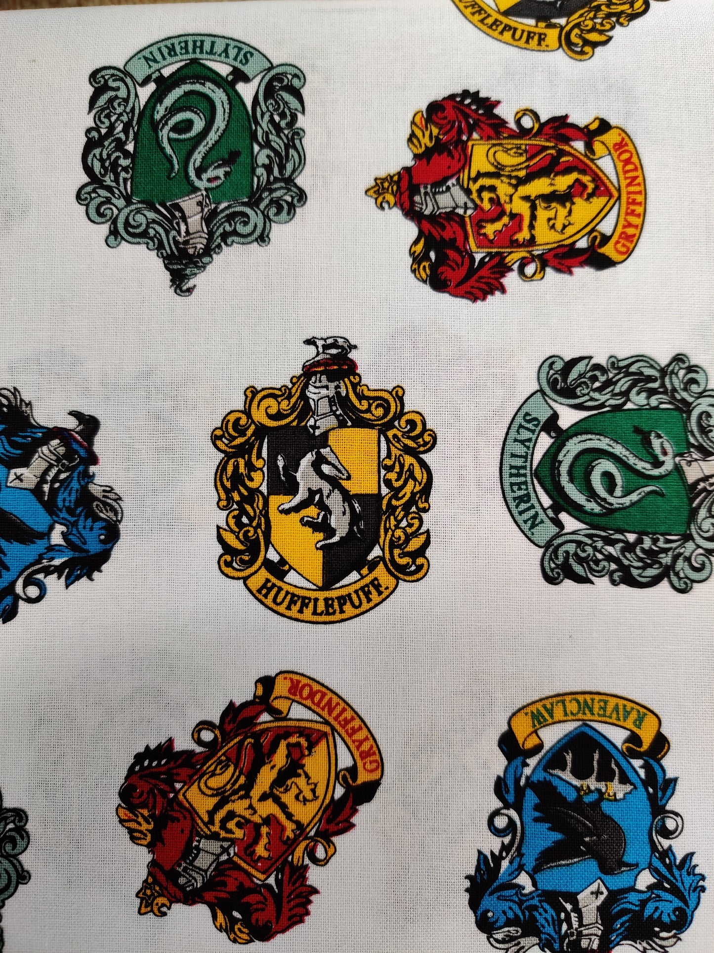 Harry Potter House Crests Cotton Fabric 0.25 Metres