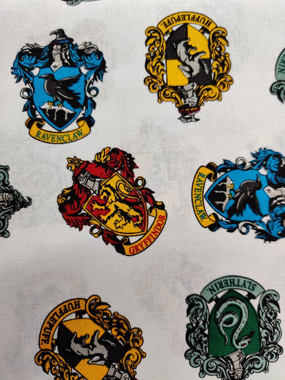 Harry Potter House Crests Cotton Fabric 0.25 Metres