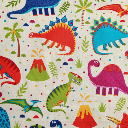 Dinosaur Print Cotton Fabric 0.37 Metres
