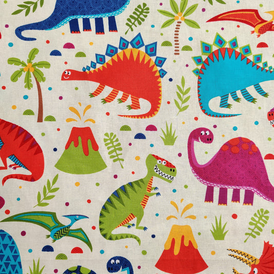 Dinosaur Print Cotton Fabric 0.37 Metres