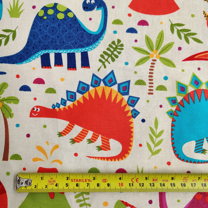 Dinosaur Print Cotton Fabric 0.37 Metres