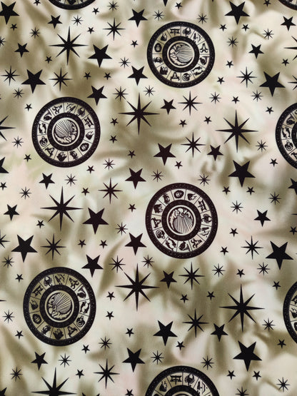Galaxy Zodiac Scuba Fabric | Lightweight Stretch Galaxy Print