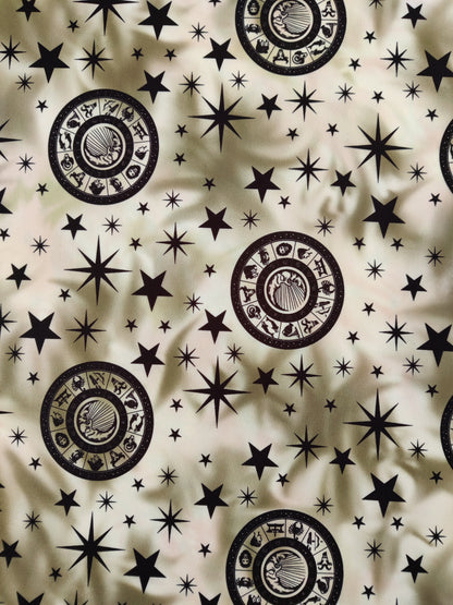 Galaxy Zodiac Scuba Fabric | Lightweight Stretch Galaxy Print