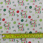 Merry Christmas Print Cotton Fabric 0.4 Metres