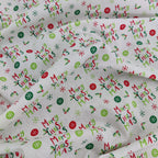 Merry Christmas Print Cotton Fabric 0.4 Metres