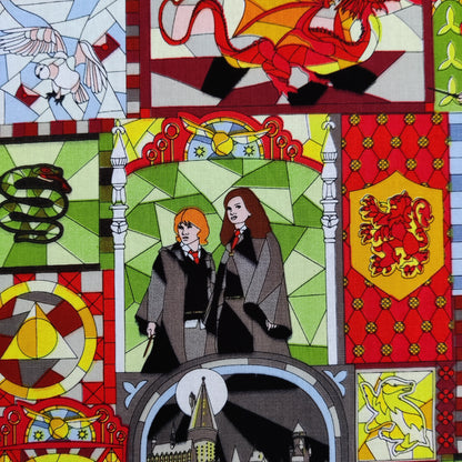 Harry Potter Stained Glass Cotton Fabric 0.38 Metres