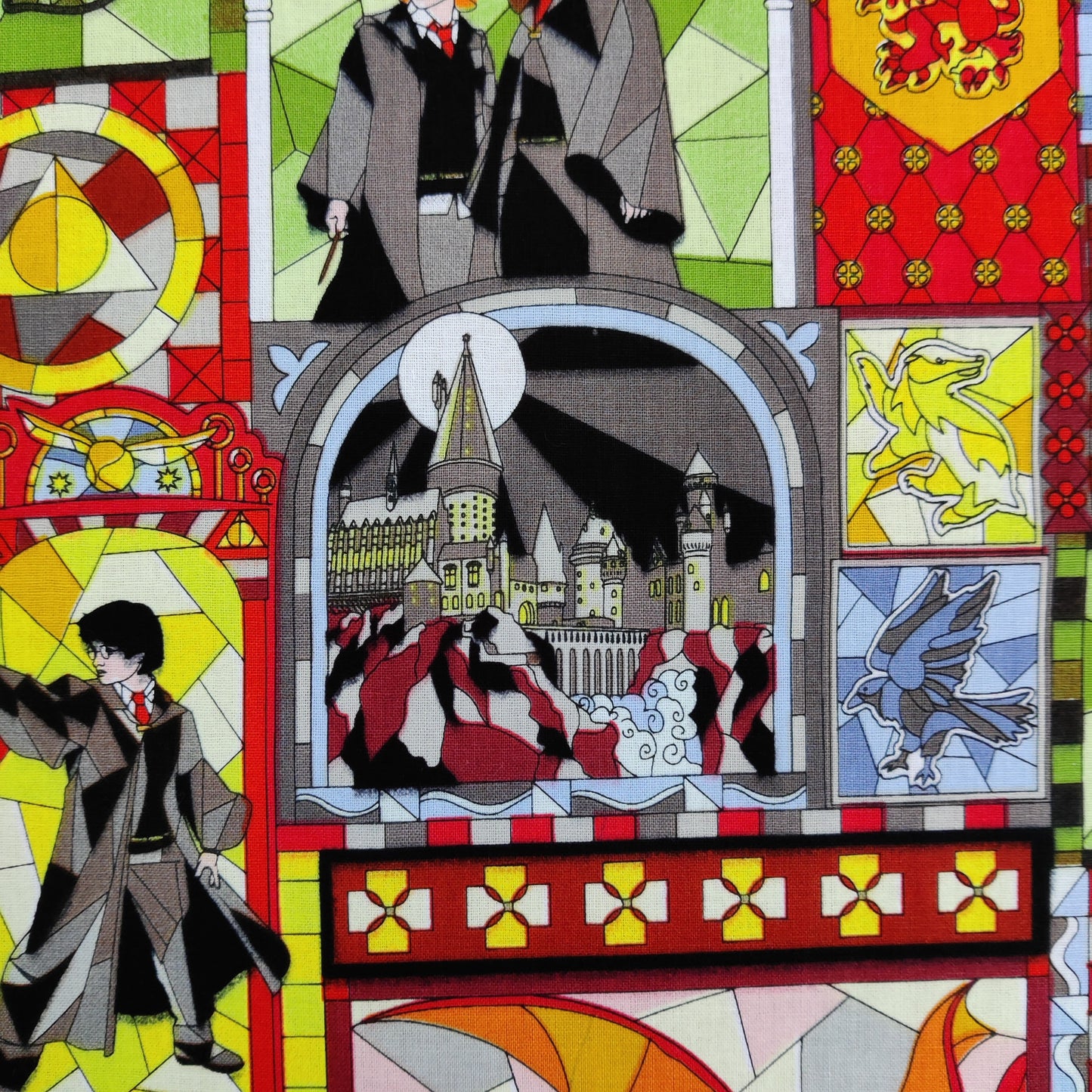 Harry Potter Stained Glass Cotton Fabric 0.38 Metres