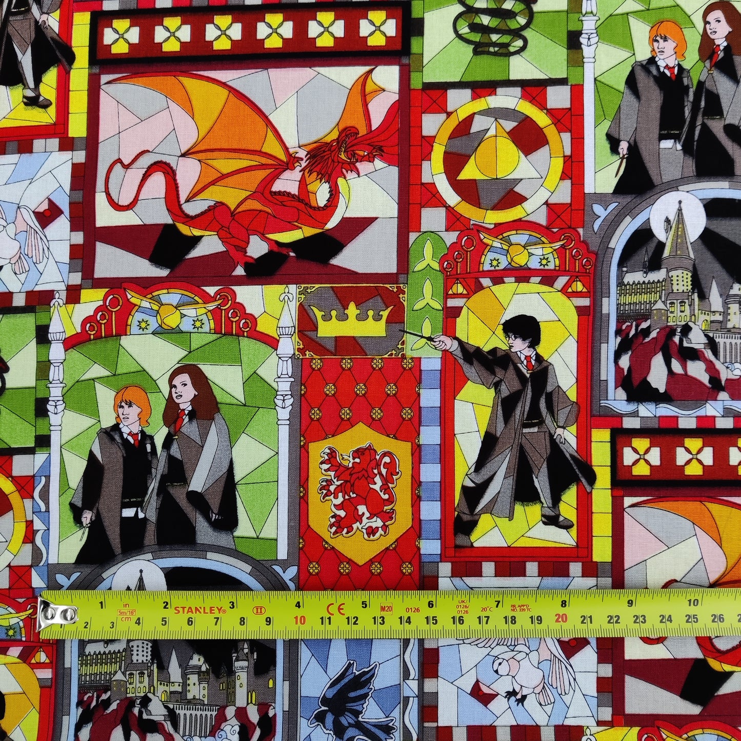 Harry Potter Stained Glass Cotton Fabric 0.38 Metres