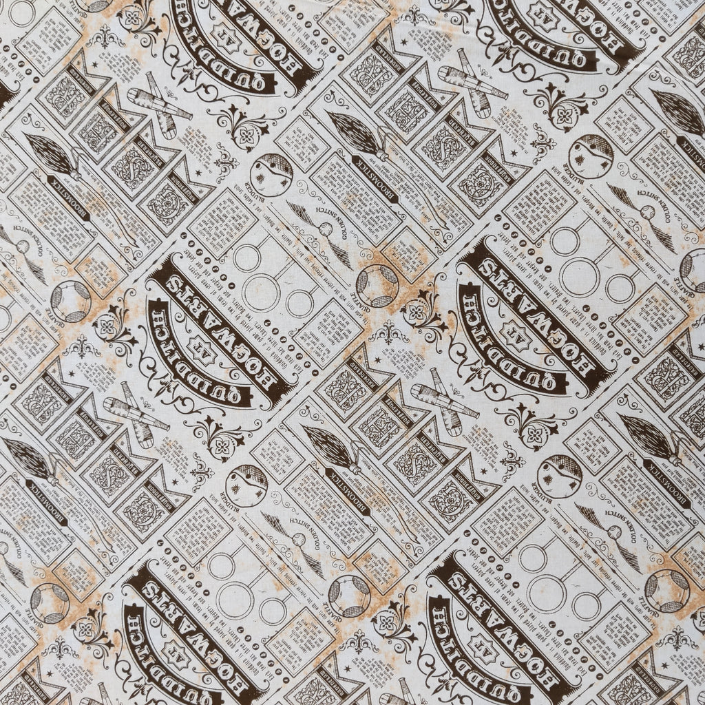 Quidditch Harry Potter Cotton Fabric 0.85 Metres