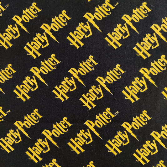 Harry Potter Gold Logo Cotton Fabric 0.3 Metres