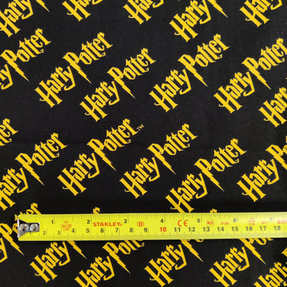 Harry Potter Gold Logo Cotton Fabric 0.3 Metres
