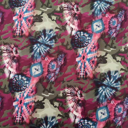 Camouflage Tie Dye Scuba Stretch Fabric Lightweight Material