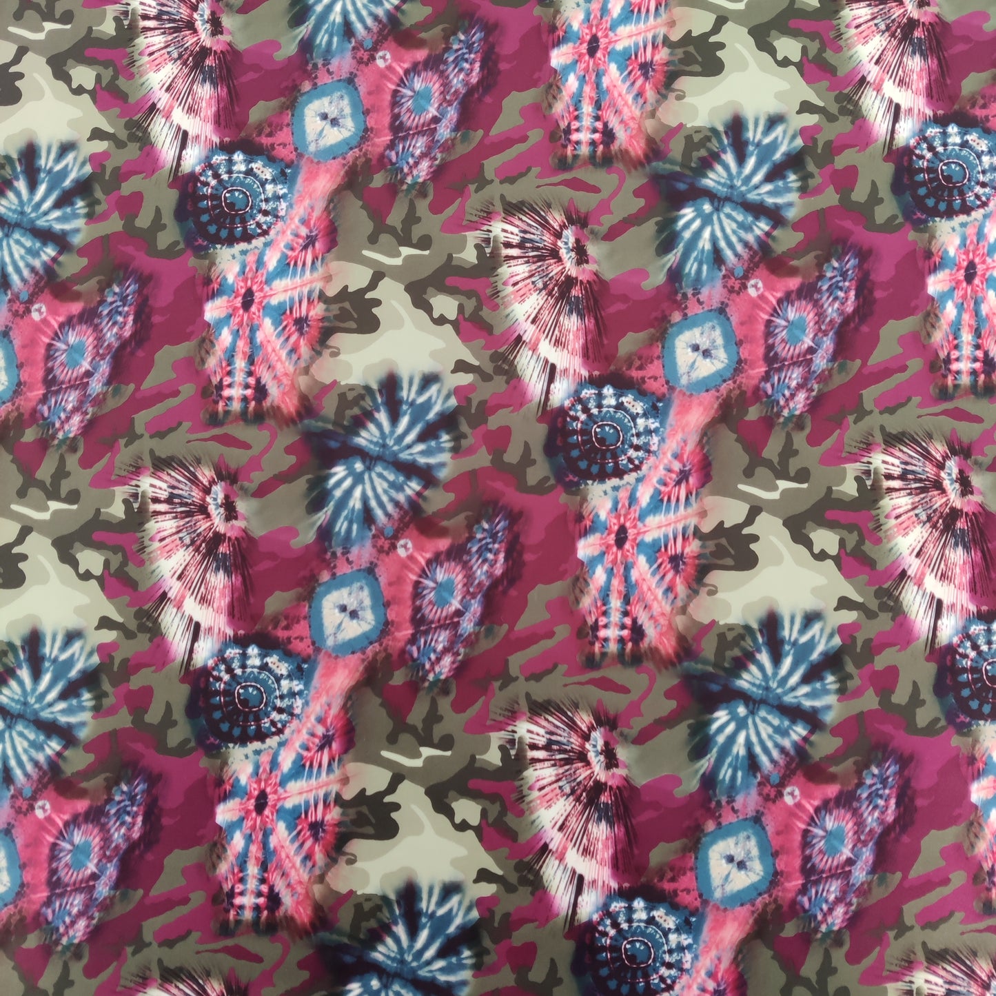 Camouflage Tie Dye Scuba Stretch Fabric Lightweight Material