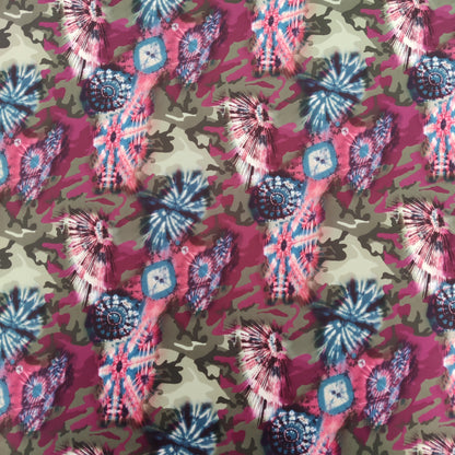 Camouflage Tie Dye Scuba Stretch Fabric Lightweight Material