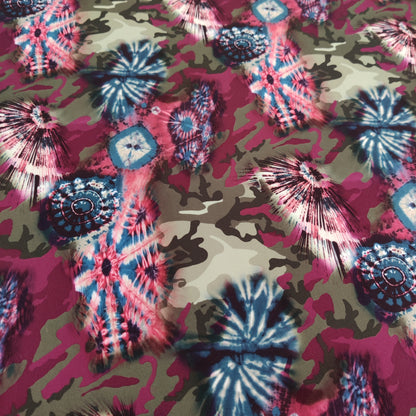Camouflage Tie Dye Scuba Stretch Fabric Lightweight Material
