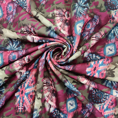 Camouflage Tie Dye Scuba Stretch Fabric Lightweight Material