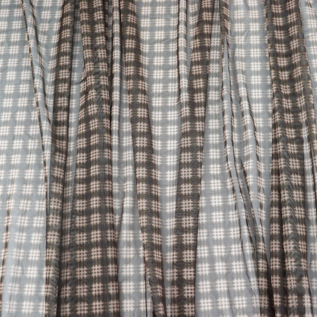Brown Tartan Power Mesh