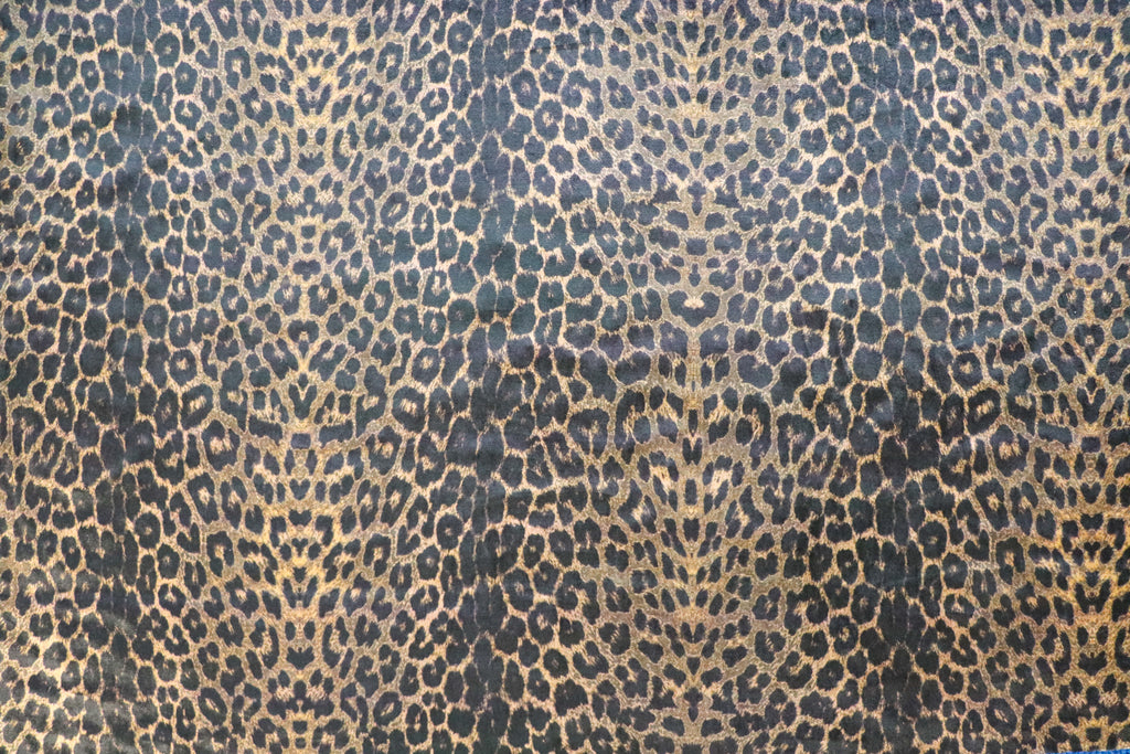 Dark Leopard Animal Print Velvet