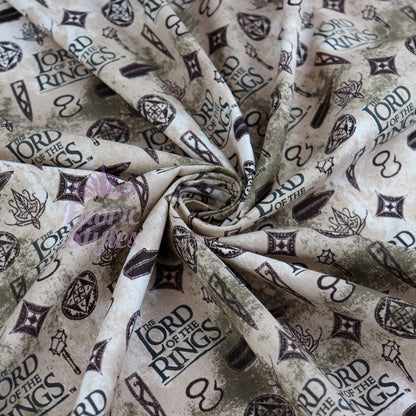 Lord of the Rings Icons Cotton Fabric 0.7 Metres