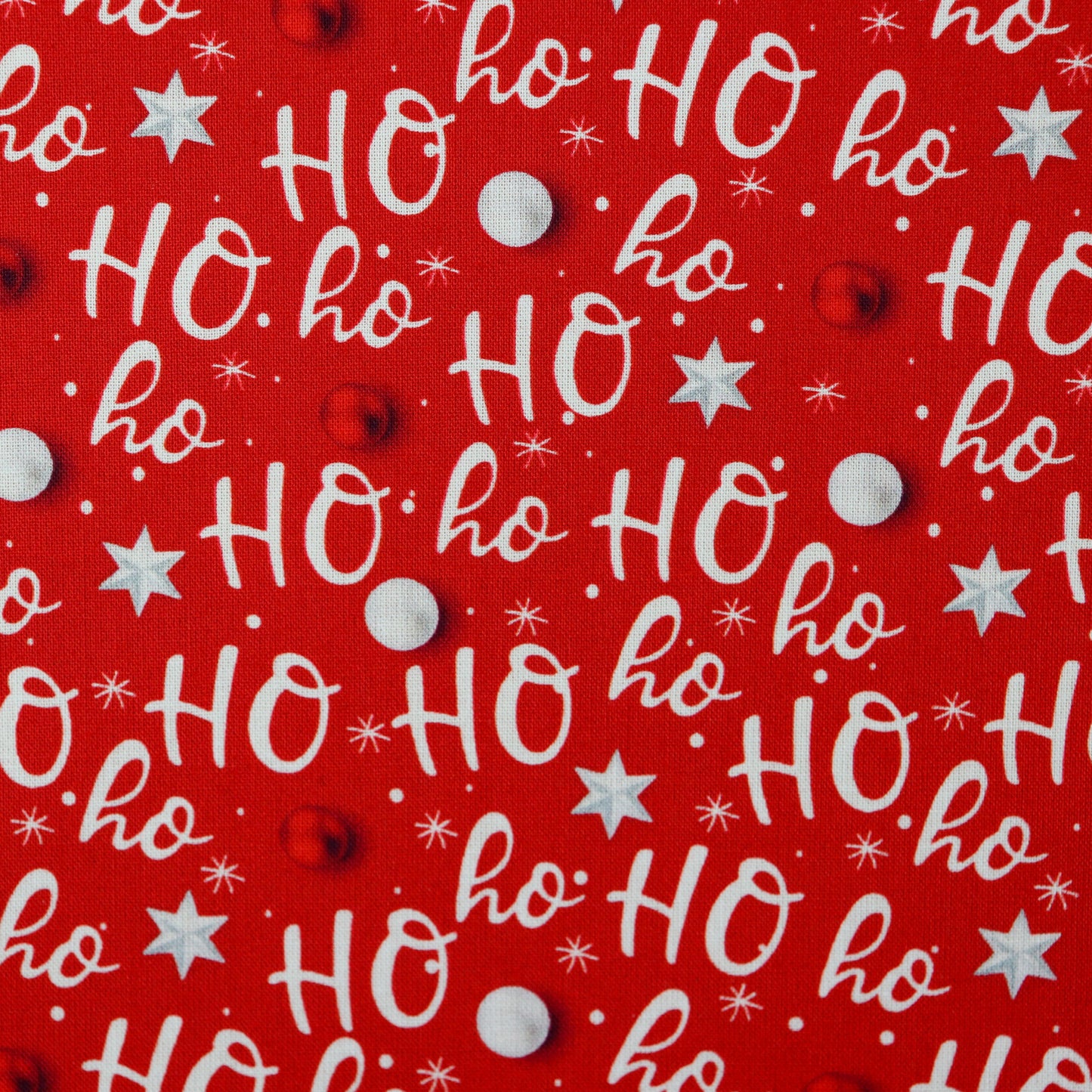 FS1069 Christmas Ho Ho Ho Cotton Fabric Red
