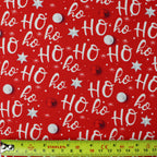 FS1069 Christmas Ho Ho Ho Cotton Fabric Red
