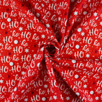FS1069 Christmas Ho Ho Ho Cotton Fabric Red