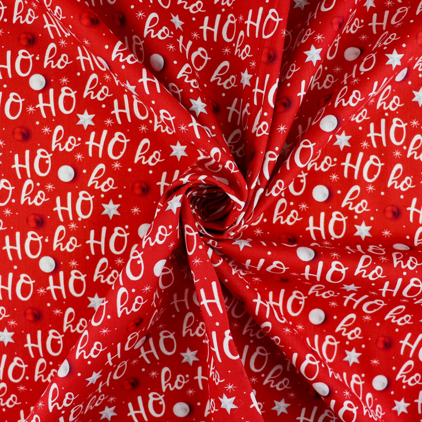 FS1069 Christmas Ho Ho Ho Cotton Fabric Red