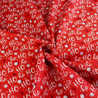 FS1069 Christmas Ho Ho Ho Cotton Fabric Red