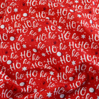 FS1069 Christmas Ho Ho Ho Cotton Fabric Red