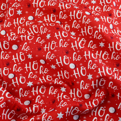 FS1069 Christmas Ho Ho Ho Cotton Fabric Red